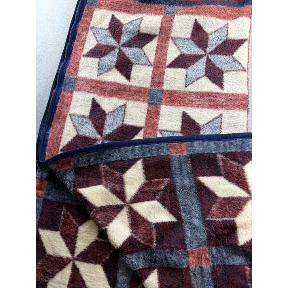 Biederlack Of America Star Throw Blanket 52x65 Multicolor Soft Reversible USA